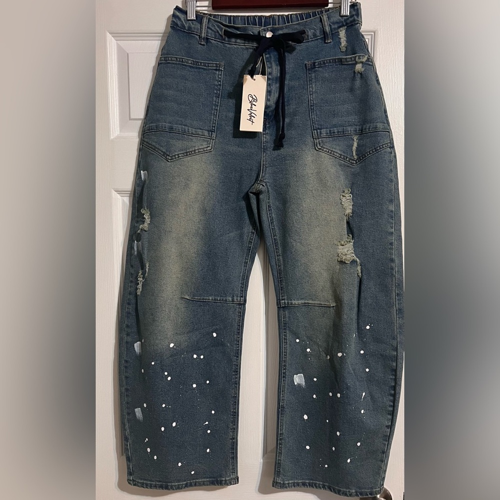 Blue Velvet Barrel Jeans - Picture 2 of 5